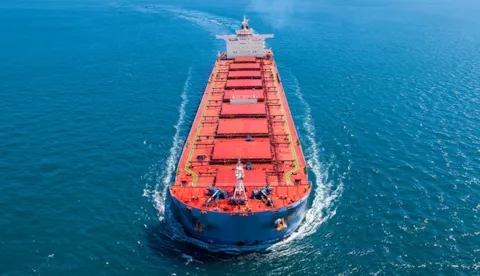 Bulk carrier at sea