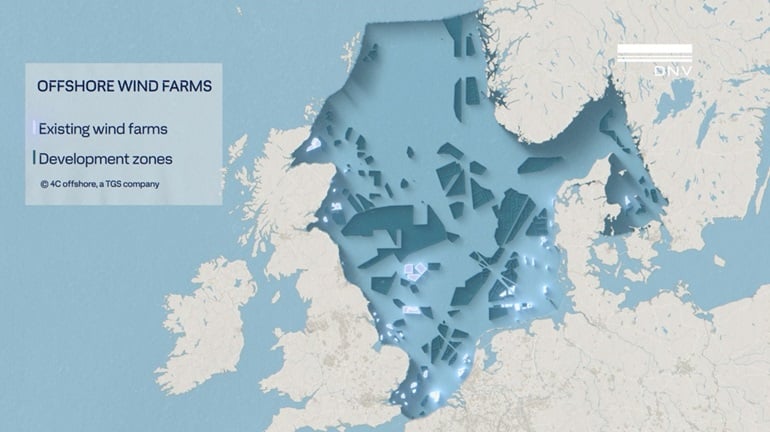 Offshore wind farms in the North Sea