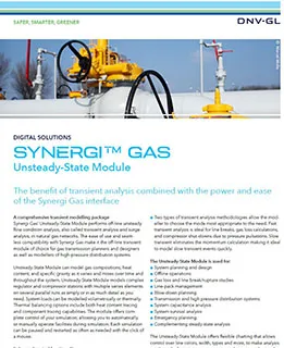 Synergi Gas Unsteady-State module flier