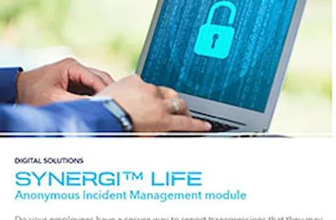 Synergi Life Anonymous Incident Management flier