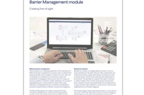 Synergi Life - Barrier Management module flier