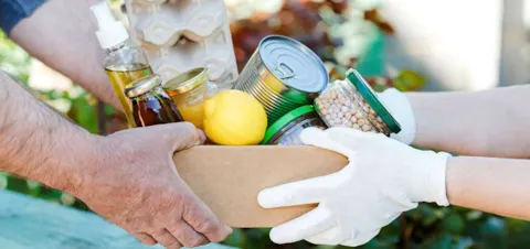 passing box with various food